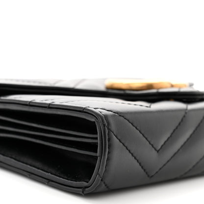 Gucci Calfskin Matelasse GG Marmont Chain Wallet Black 10 of 13