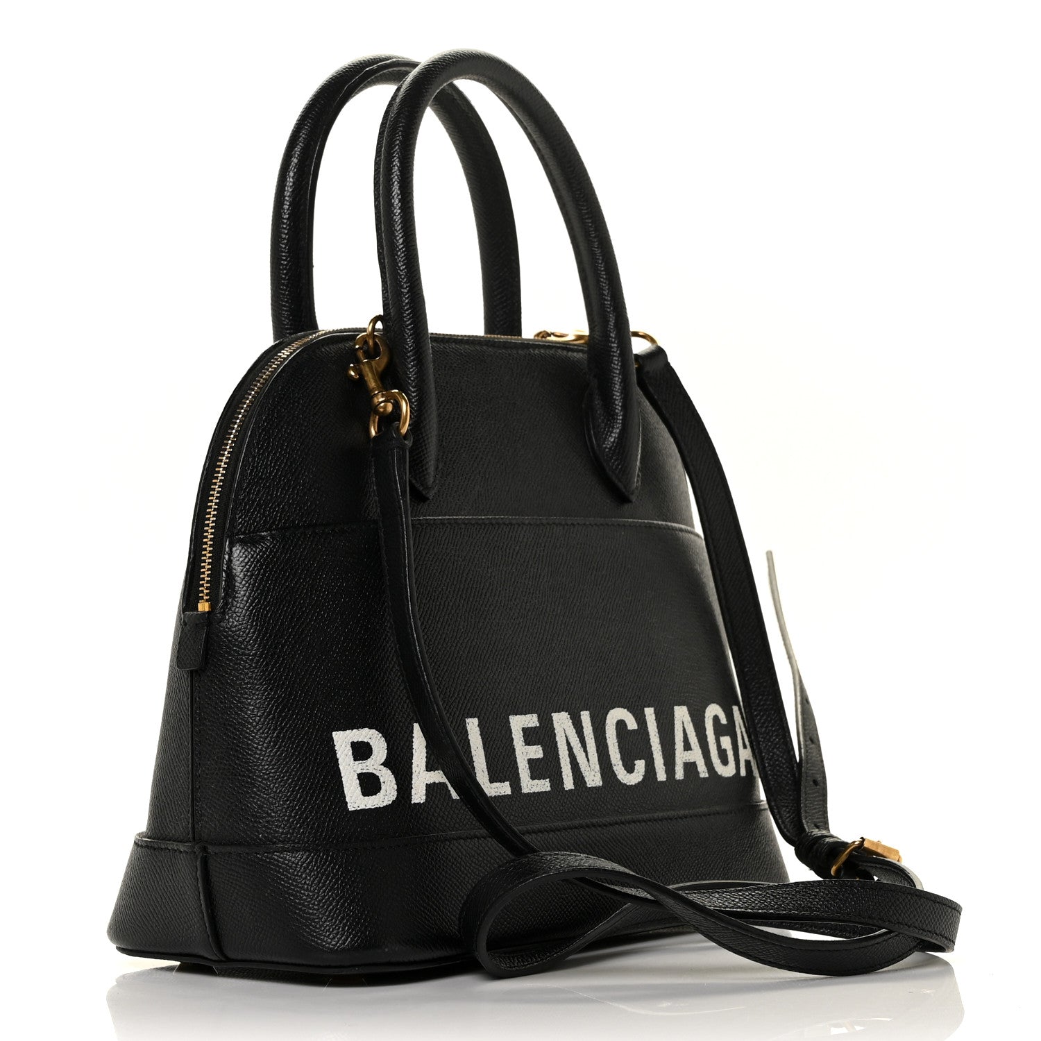 Balenciaga Signature Grained Calfskin Logo S Ville Top Handle Bag Black 3 of 10