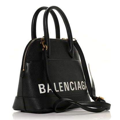 Balenciaga Signature Grained Calfskin Logo S Ville Top Handle Bag Black 3 of 10