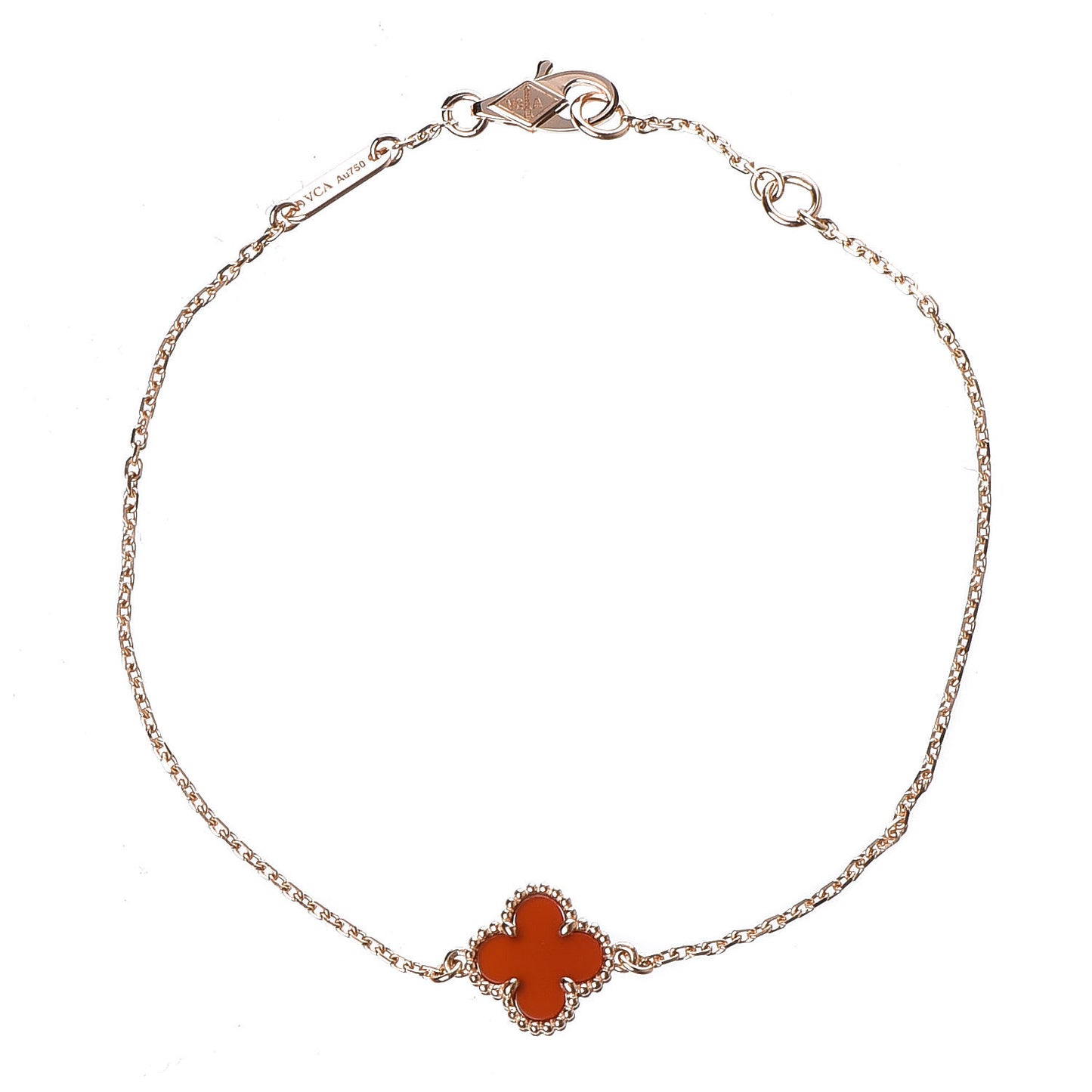 18K Rose Gold Carnelian Sweet Alhambra Bracelet