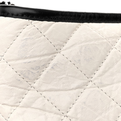Chanel Aged Calfskin Quilted Small Gabrielle Hobo Black White 12 of 14