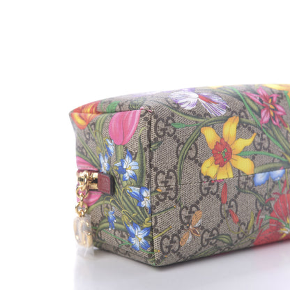 Gucci Soft GG Supreme Monogram Flora Calfskin Medium Ophidia Cosmetic Case Beige Ebony Multicolor Rosso 5 of 10