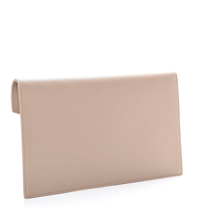 Saint Laurent Grain De Poudre Uptown Pouch Dark Beige 2 of 7