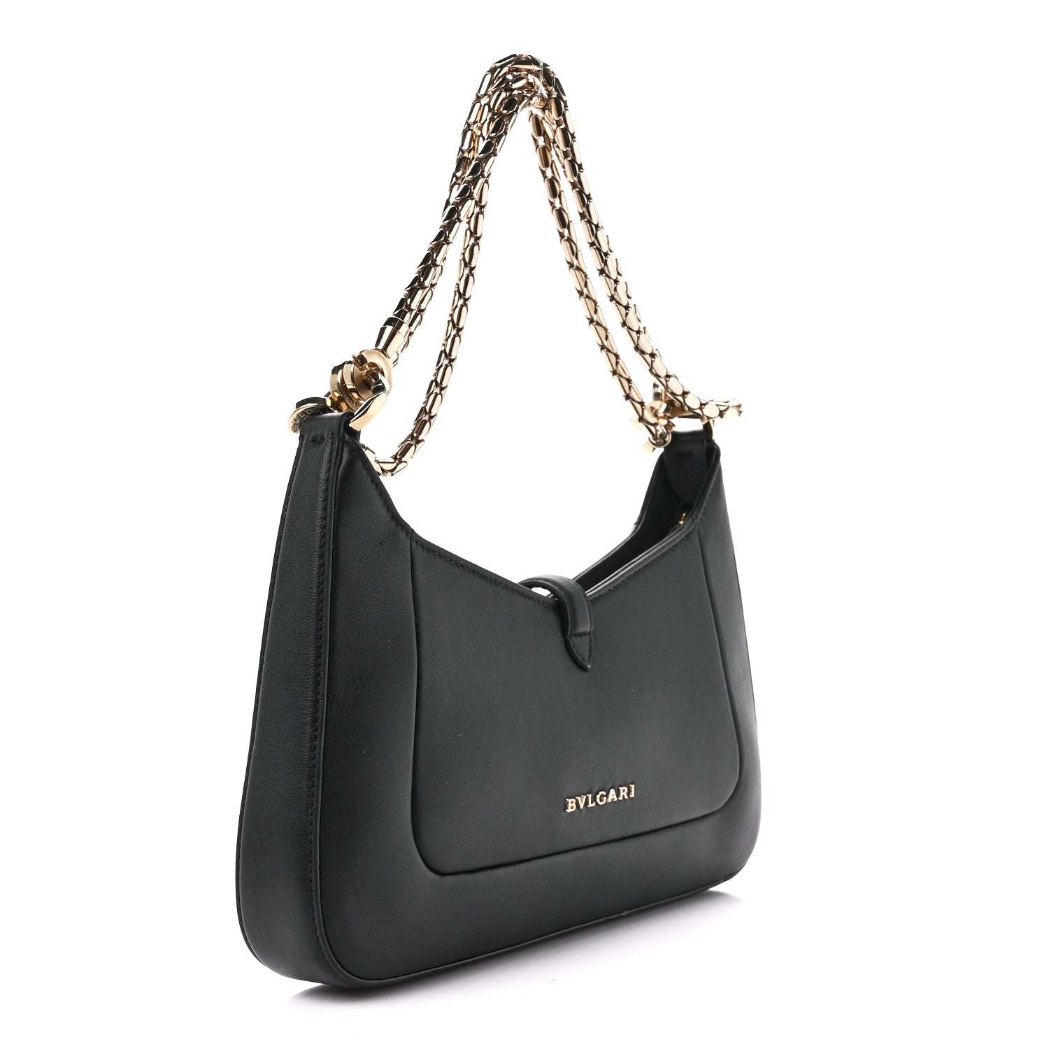 Bulgari Calfskin Serpenti Baia Shoulder Bag Black 3 of 15