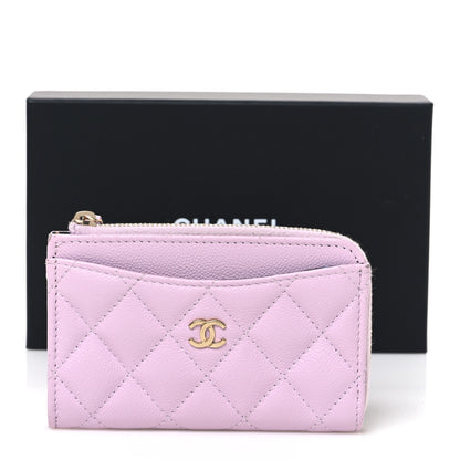 Chanel Caviar Quilted CC Zip Around Card Holder Light Pink Light Pink 8 of 8