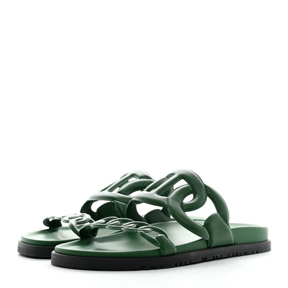 Hermes Nappa Extra Sandals 40 Vert Cactus 3 of 9