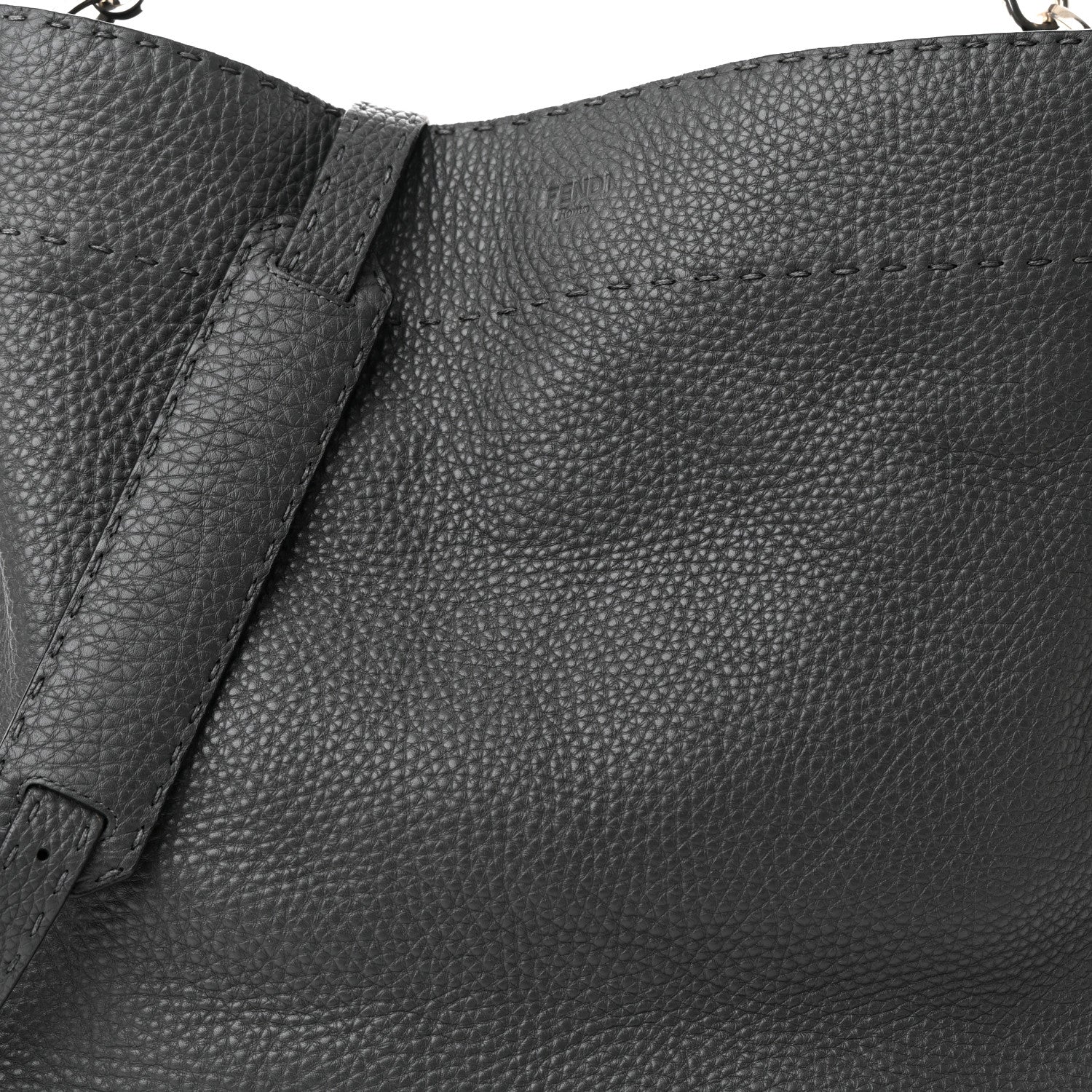 Fendi Cuoio Romano Selleria Large Anna Bucket Bag Asfalto 7 of 11