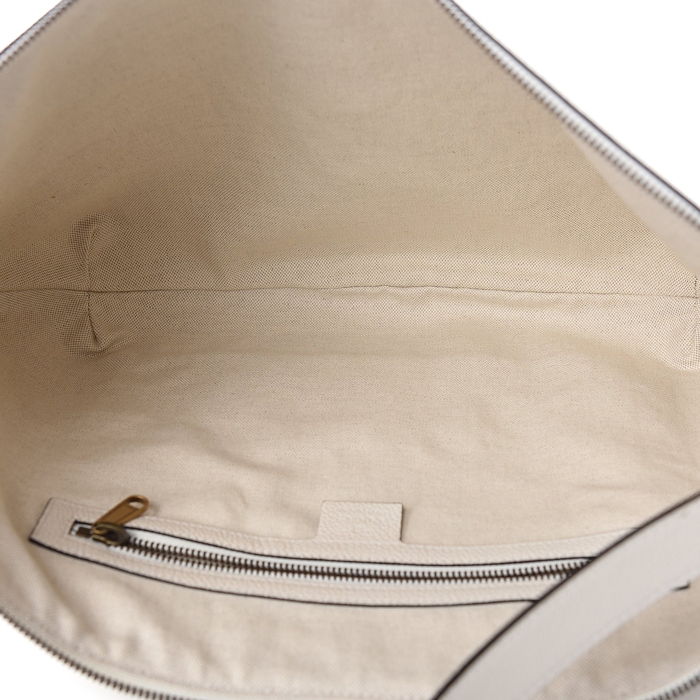 Grained Calfskin Logo Half Moon Hobo White