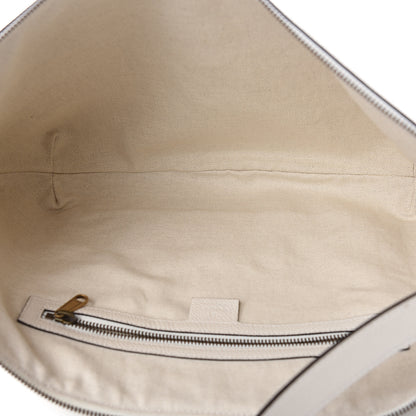 Gucci Grained Calfskin Logo Half Moon Hobo White 4 of 9