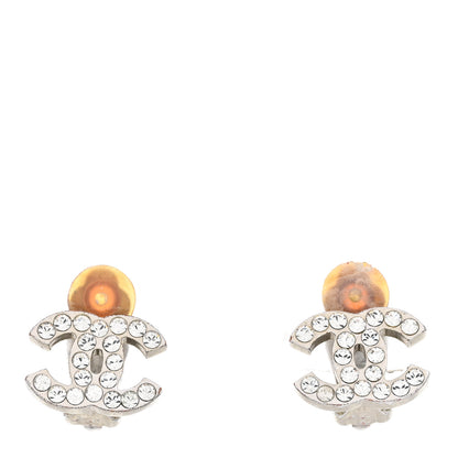 Chanel Crystal Mini CC Earrings Silver 1 of 5