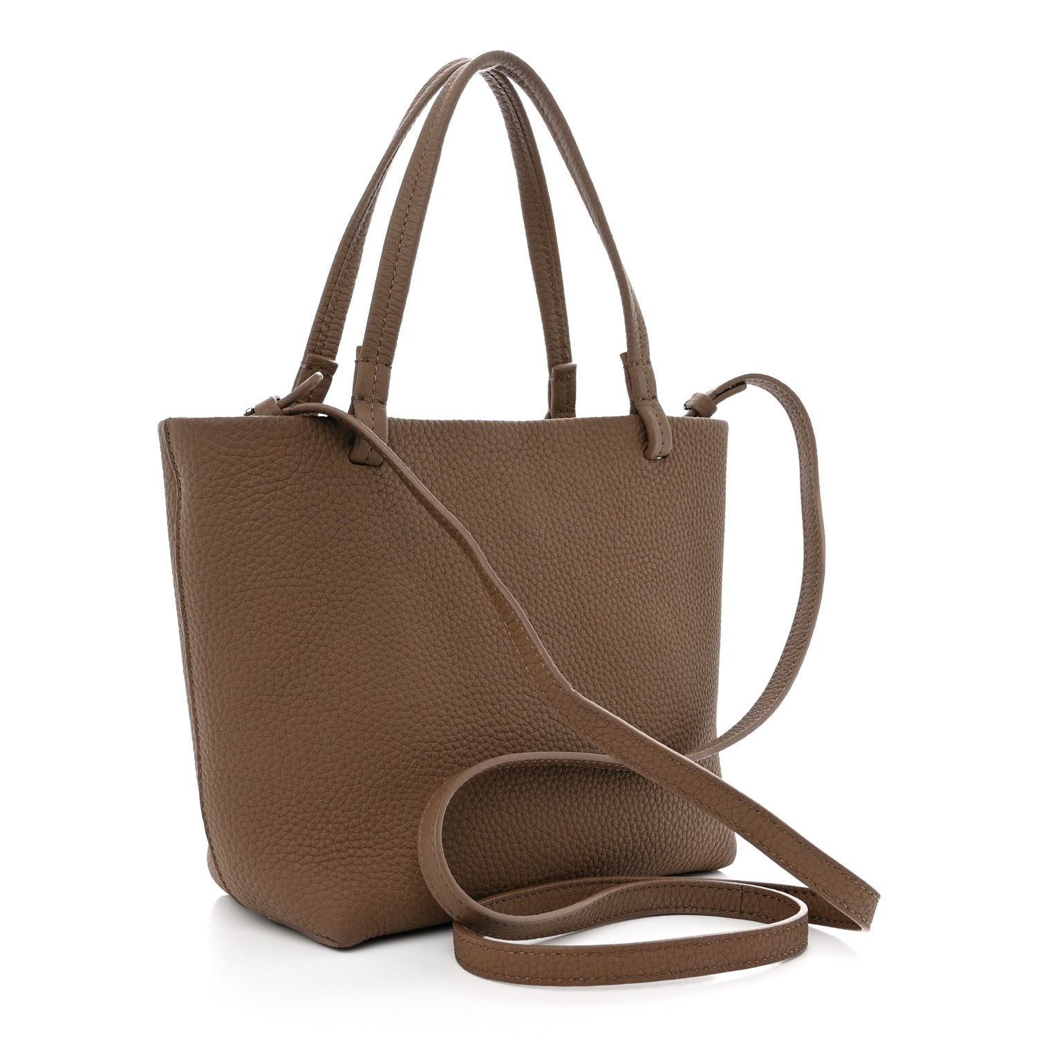 The Row Matte Grained Calfskin Small Park Tote Brown 3 of 9