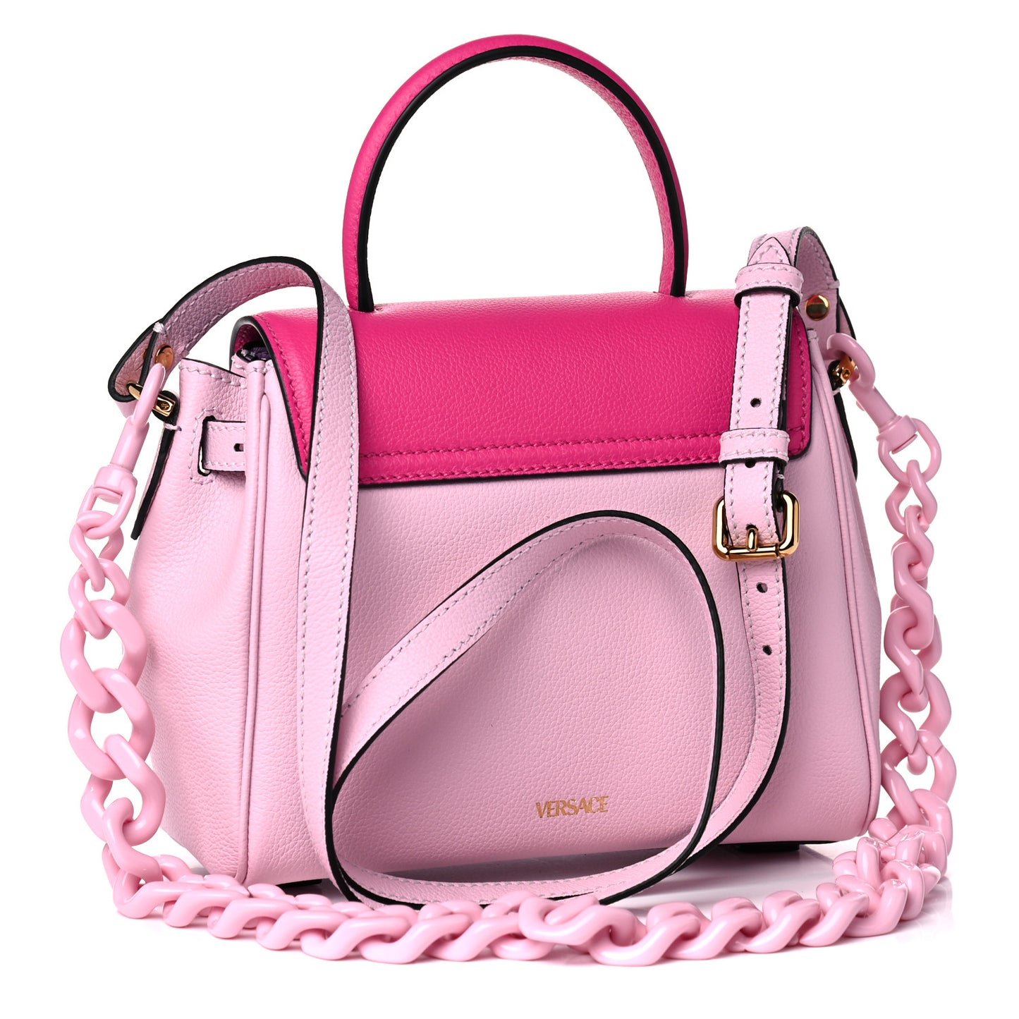Calfskin Medusa Small Top Handle Handbag Fuxia Light Pink
