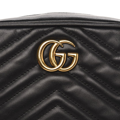 Gucci Calfskin Matelasse Mini GG Marmont Chain Shoulder Bag Black 8 of 12
