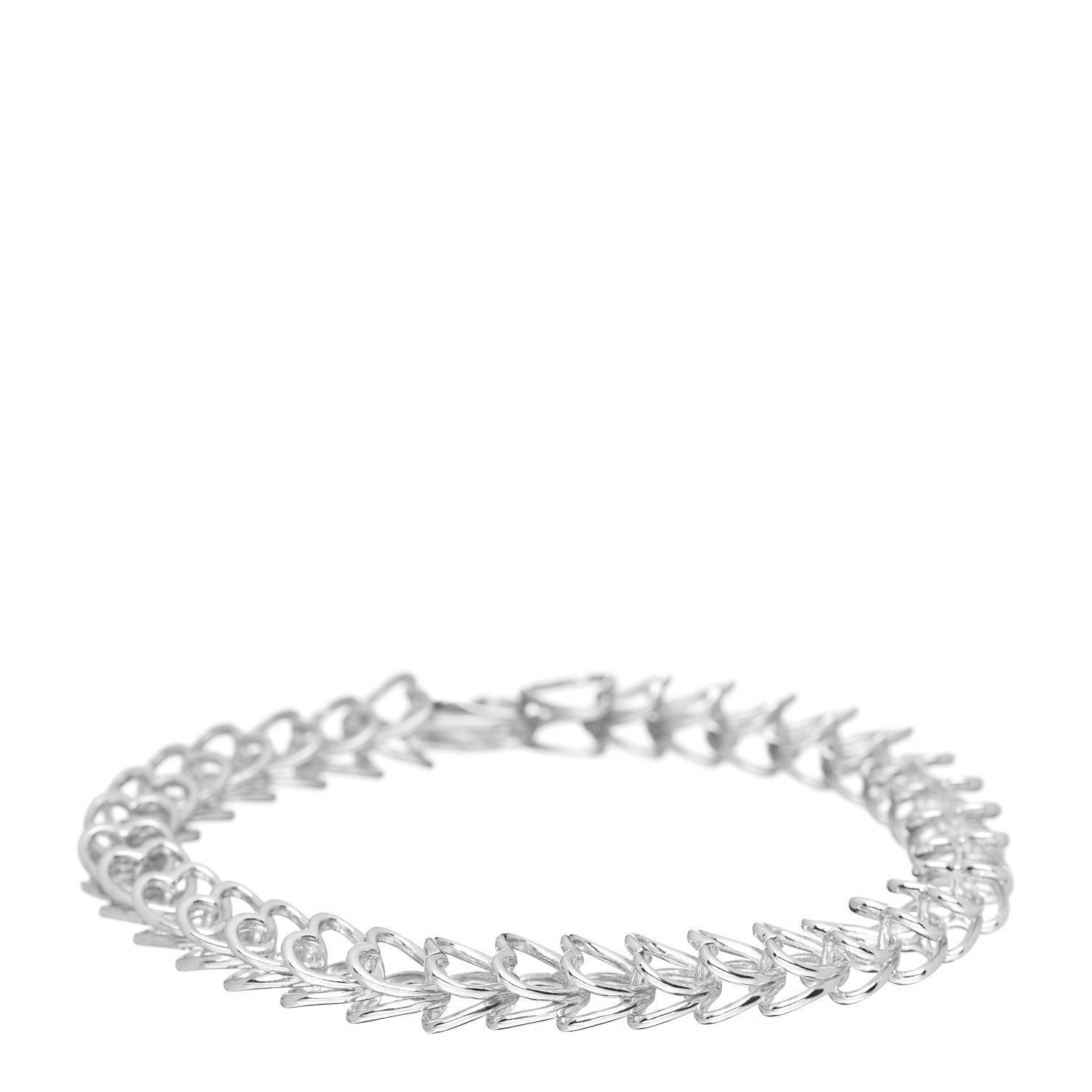 Tiffany Sterling Silver Heart Link Bracelet 1 of 4