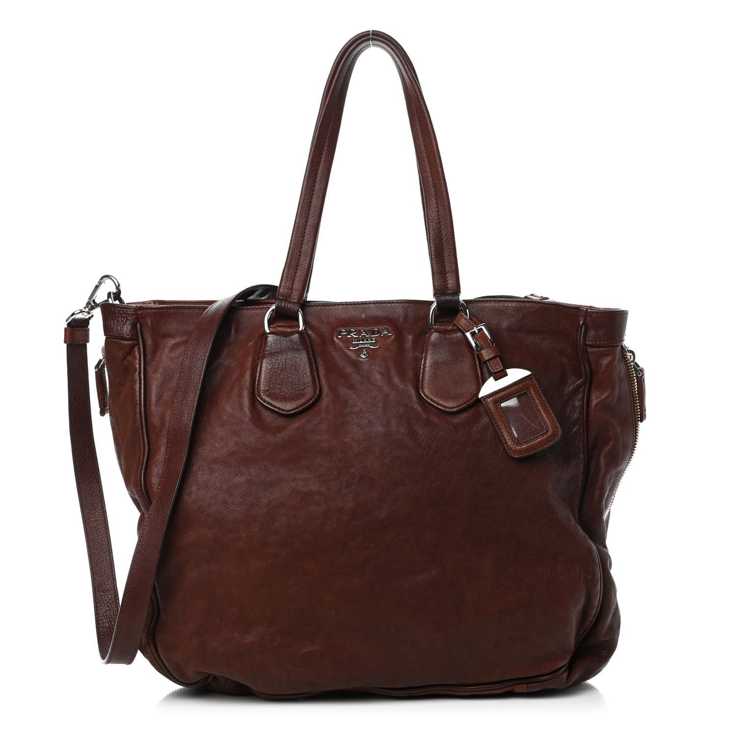 Vitello Daino Zip Tote Tabacco