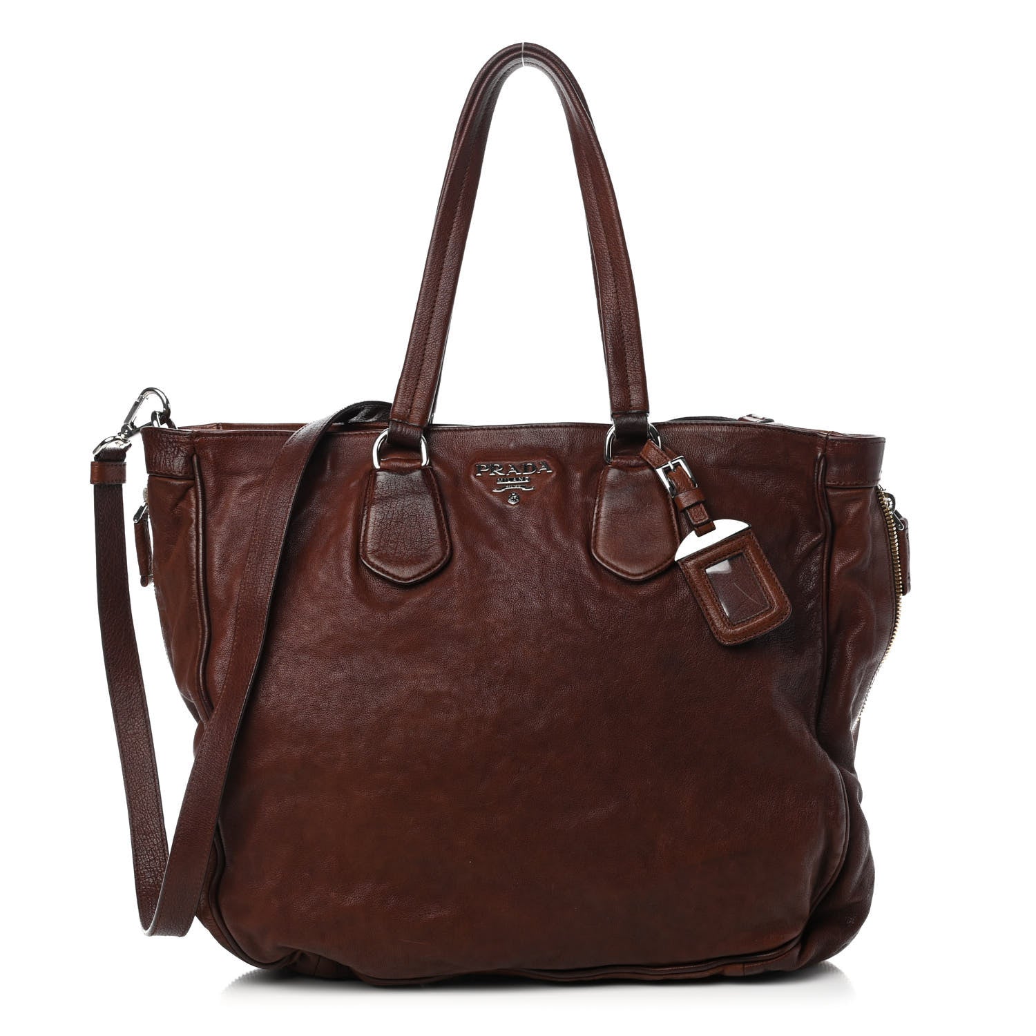 Prada Vitello Daino Zip Tote Tabacco 1 of 9