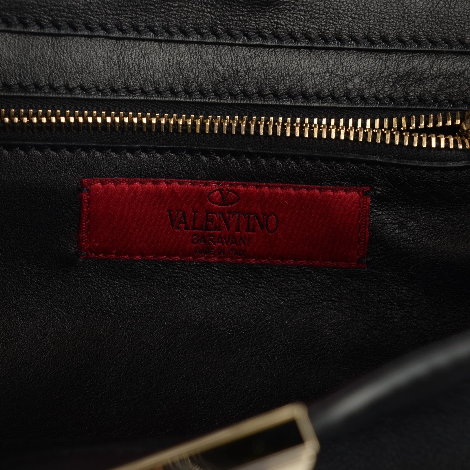 Valentino Garavani Vitello Small Rockstud Tote Black 6 of 6