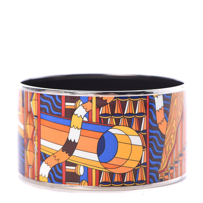 Hermes Enamel Printed Point D'Orgue Extra Wide Bracelet 70 Ensoleille 1 of 4