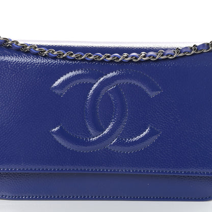 Chanel Patent Caviar Timeless CC Wallet on Chain WOC Blue 9 of 11