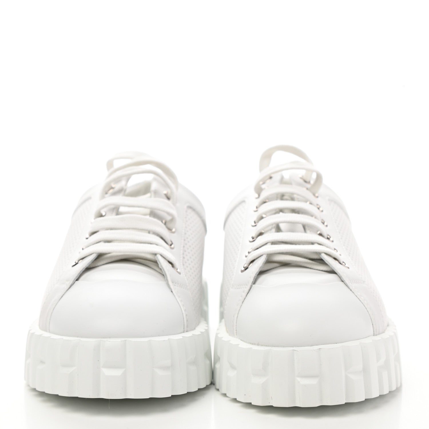 Hermes Perforated Calfskin Cross Sneakers 35.5 White 2 of 8