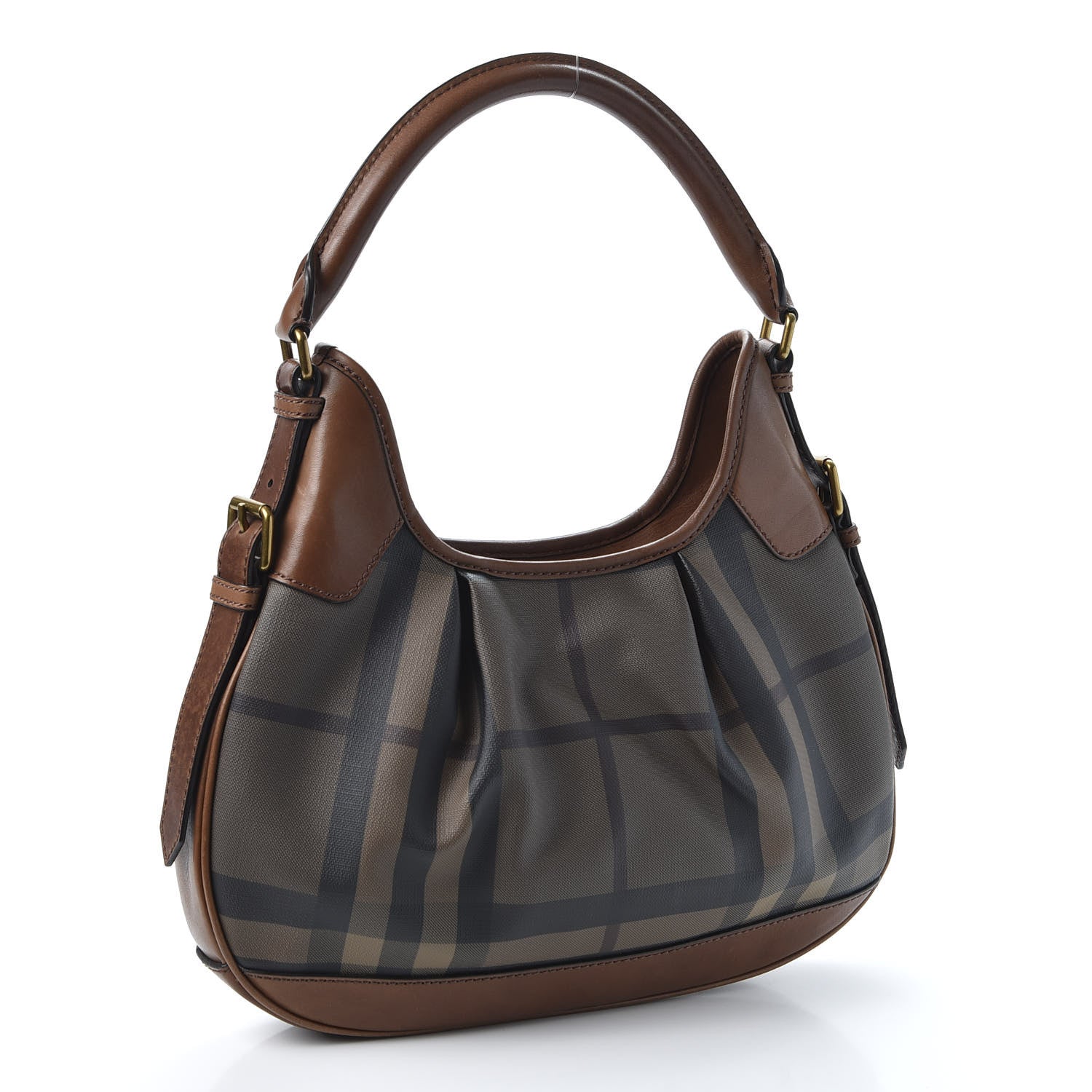 Burberry Smoked Check Brooklyn Hobo Tan 2 of 9