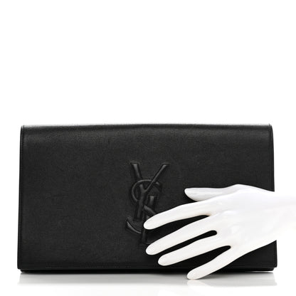 Saint Laurent Calfskin Monogram Large Belle De Jour Clutch Black 2 of 11
