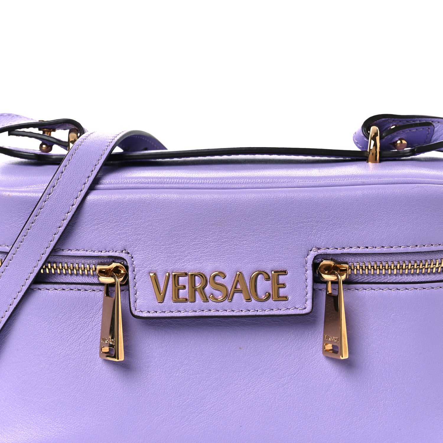 Versace Lambskin Tag Vanity Bag Lilac 8 of 10