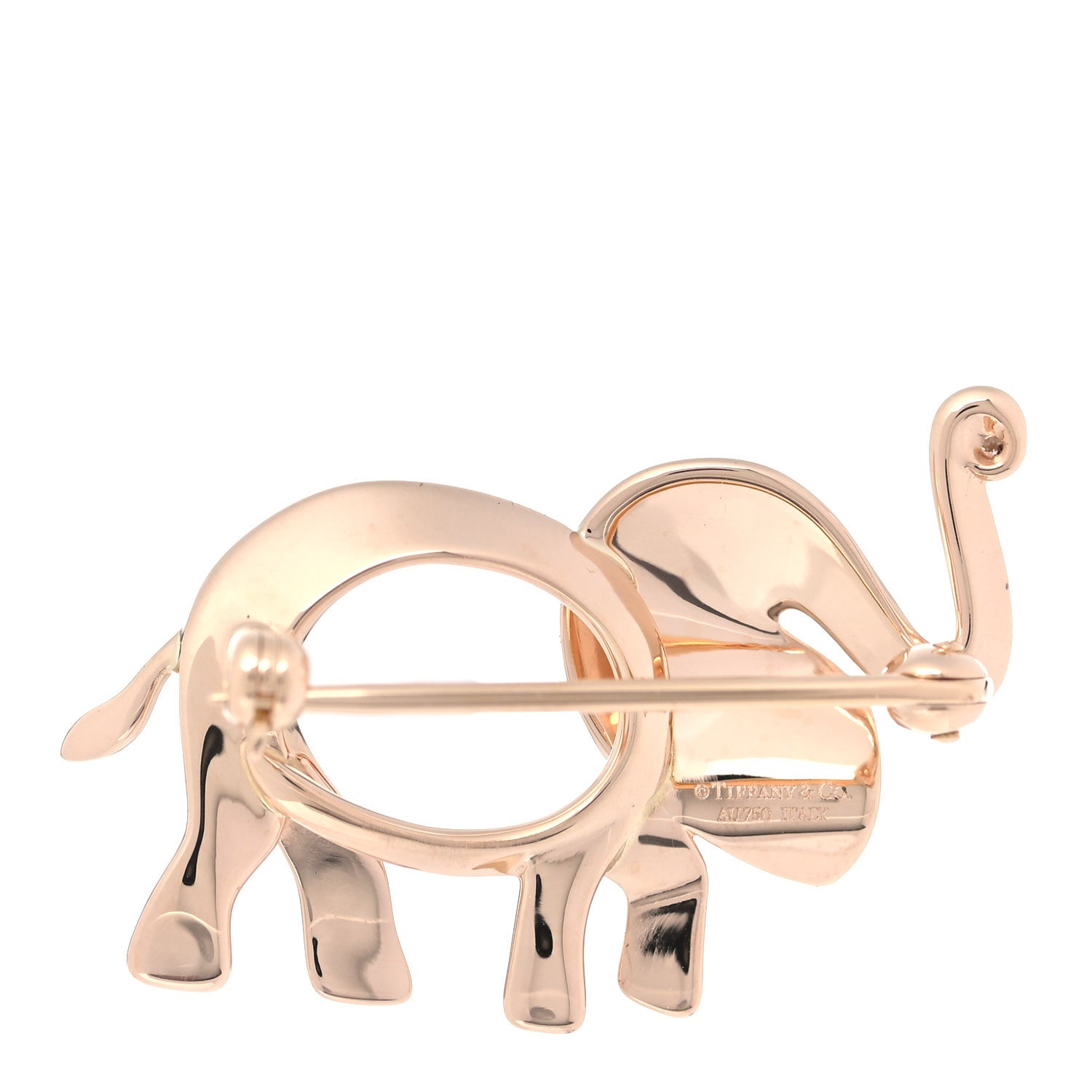 Tiffany 18K Rose Gold Diamond Save the Wild Elephant Brooch 3 of 5
