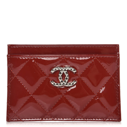 Chanel Patent Quilted Brilliant Card Holder Red 1 of 9