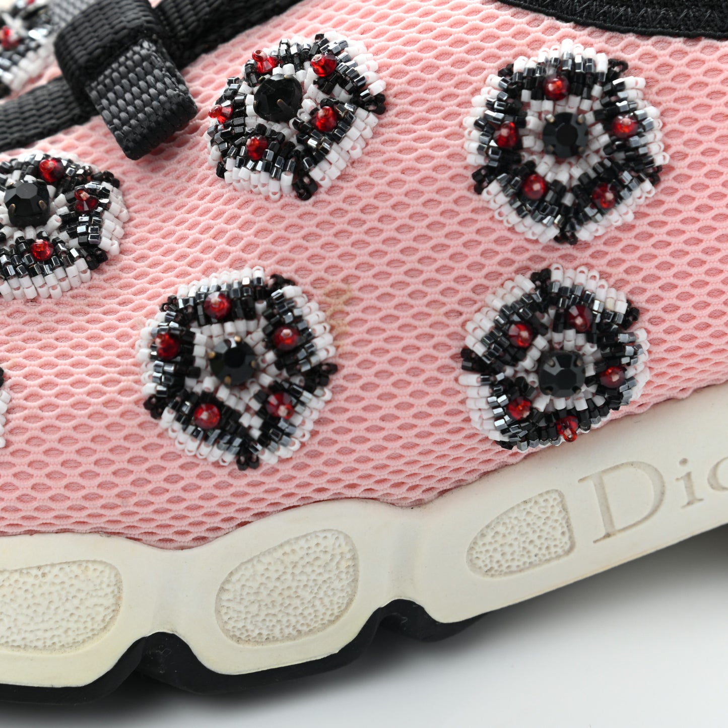 Technical Canvas Embellished Dior Fusion Sneakers 36 Pink Black