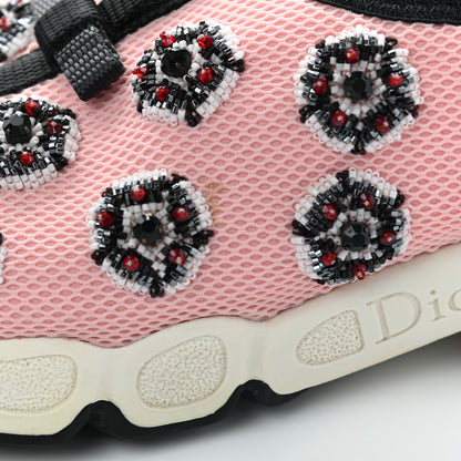 Christian Dior Technical Canvas Embellished Dior Fusion Sneakers 36 Pink Black 18 of 18