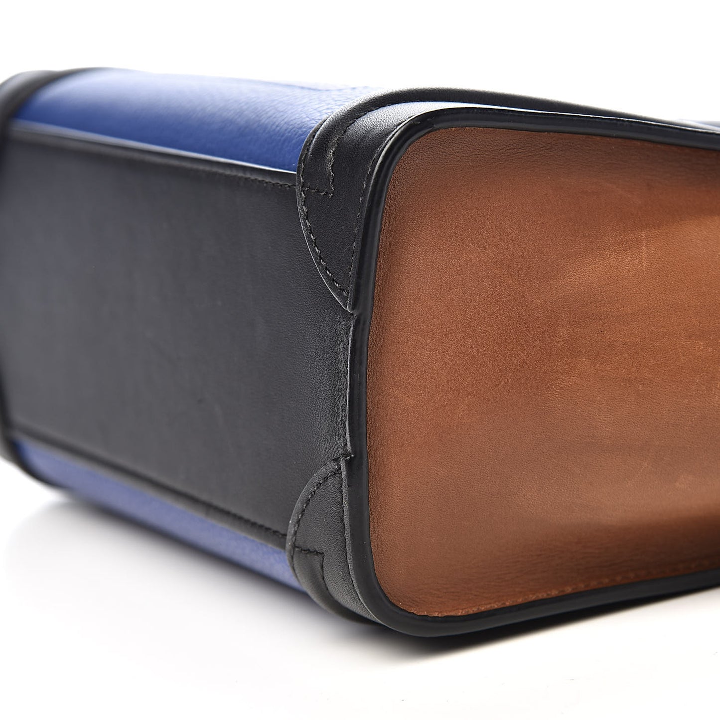 Smooth Drummed Calfskin Nano Tri-Color Luggage Indigo