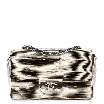 Chanel Patent Calfskin Striped Mini Rectangular Flap Black 1 of 12