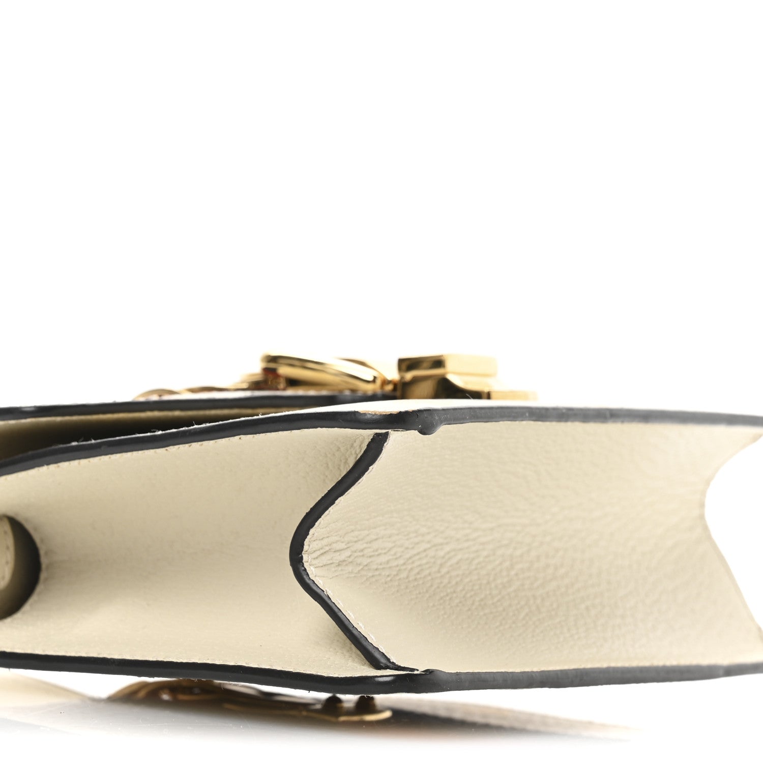 Gucci Textured Calfskin Bee Star Print Mini Sylvie Top Handle Bag Mystic White 9 of 11
