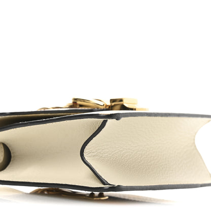 Gucci Textured Calfskin Bee Star Print Mini Sylvie Top Handle Bag Mystic White 9 of 11