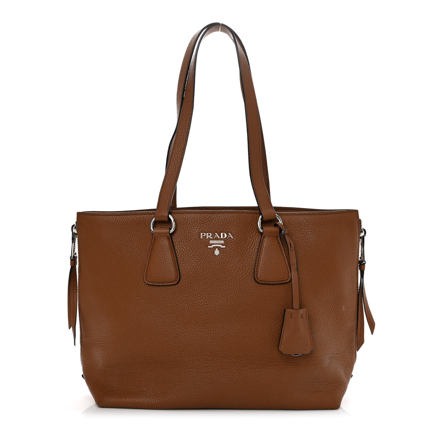 Vitello Daino Zip Shopping Tote Cannella