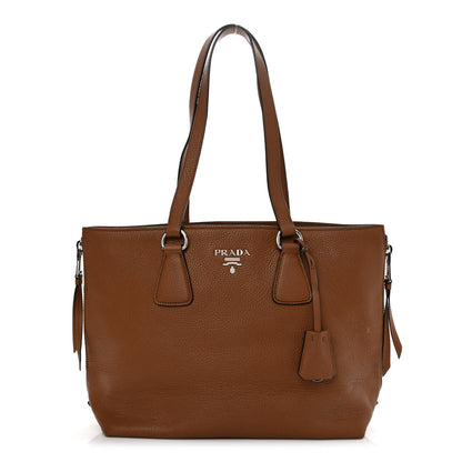 Prada Vitello Daino Zip Shopping Tote Cannella 1 of 10