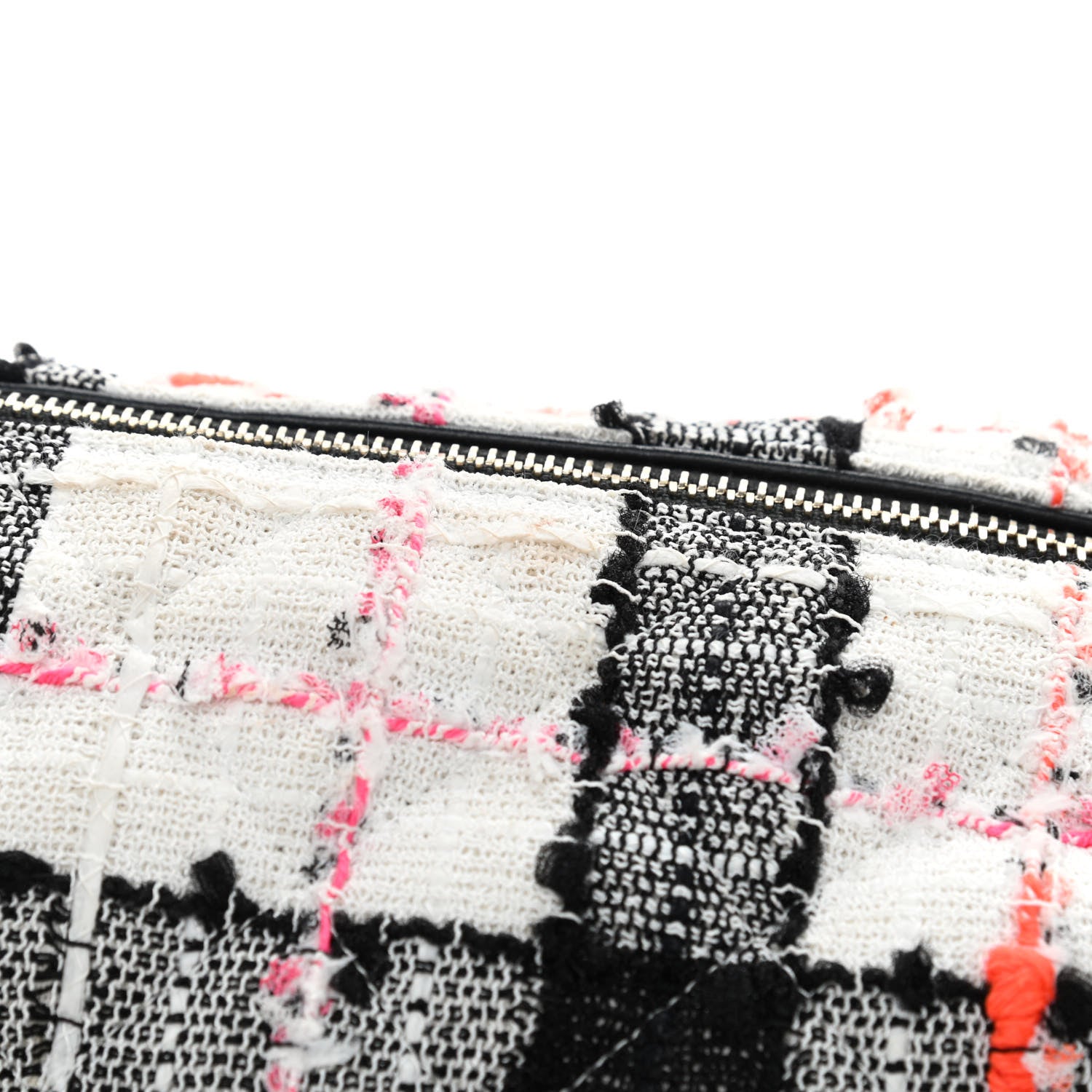 Chanel Tweed Calfskin Signe Hobo Coral White Black 15 of 15