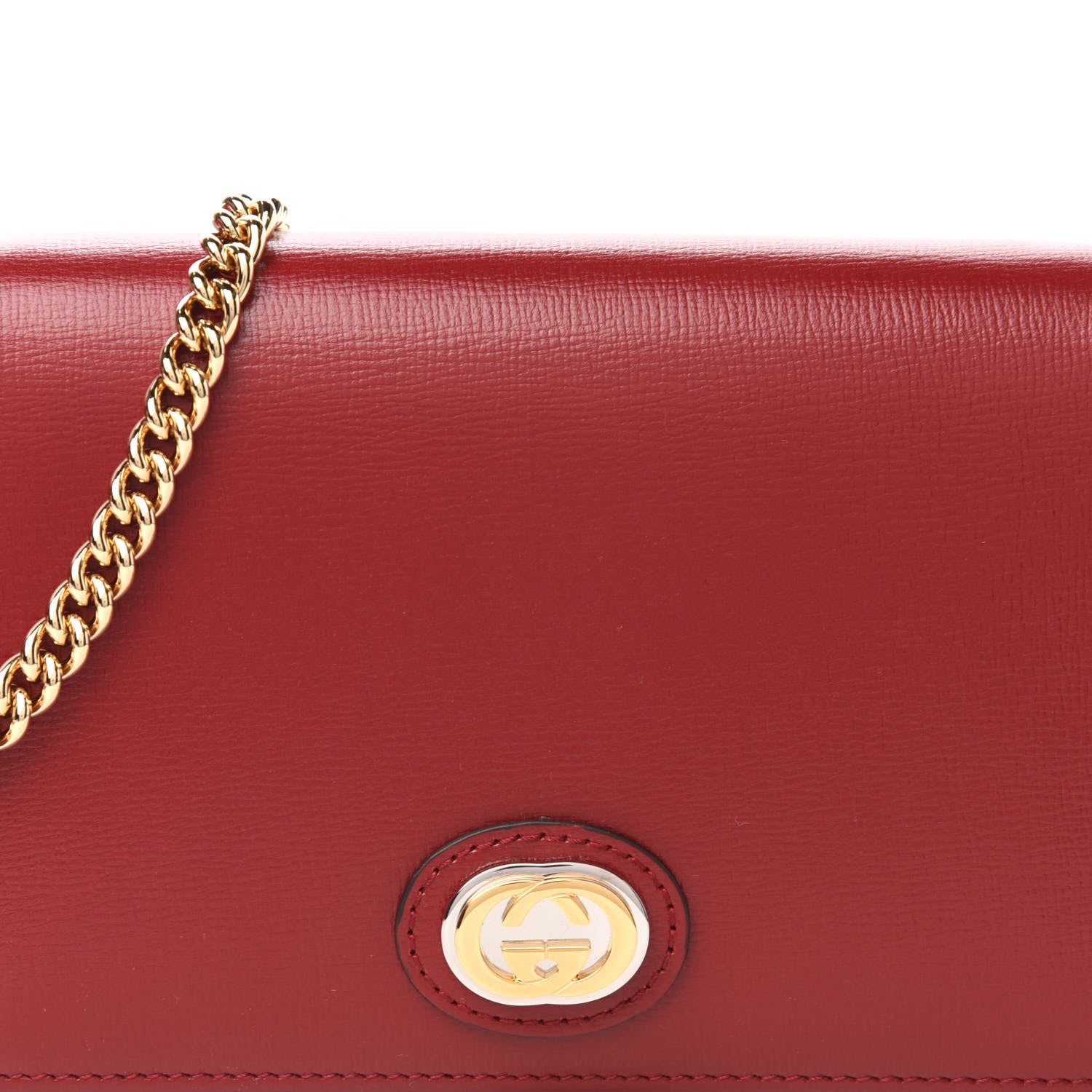 Gucci Azalea Calfskin Marina Chain Wallet New Cherry Red 9 of 9