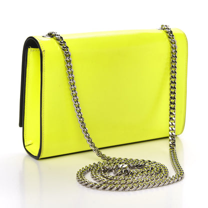 Saint Laurent Patent Grain de Poudre Small Monogram Kate Satchel Neon Yellow 2 of 8