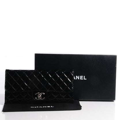 Chanel Patent Quilted Clutch Flap Black 5 of 8