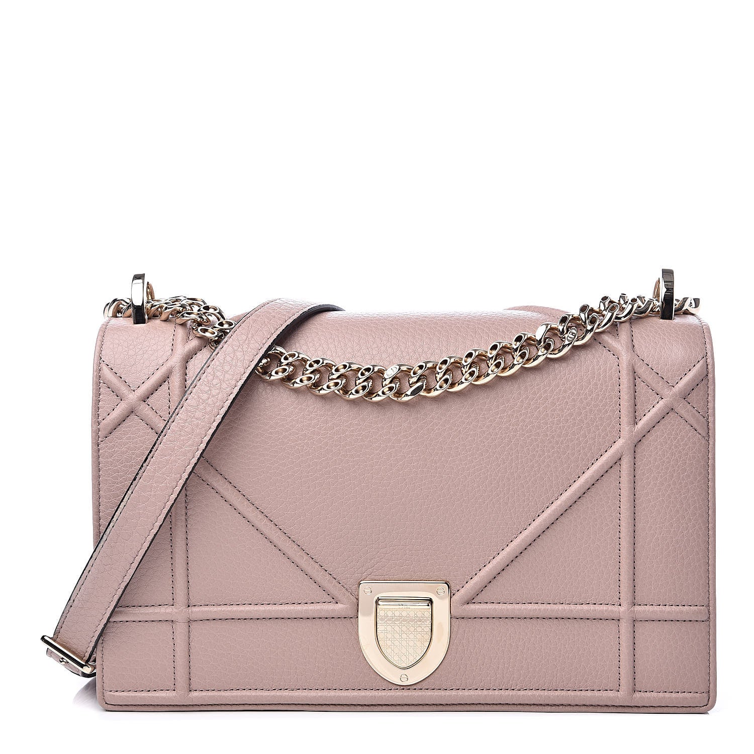 Christian Dior Grained Calfskin Medium Diorama Flap Bag Nude 1 of 14