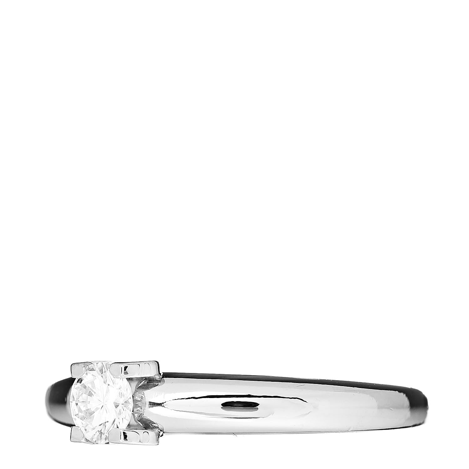 Cartier 18K White Gold Diamond .30ct Louis Ring 49 4.75 3 of 5