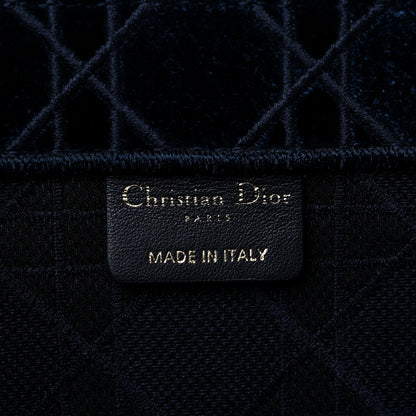 Christian Dior Velvet Cannage Large Book Tote Navy Blue 6 of 17