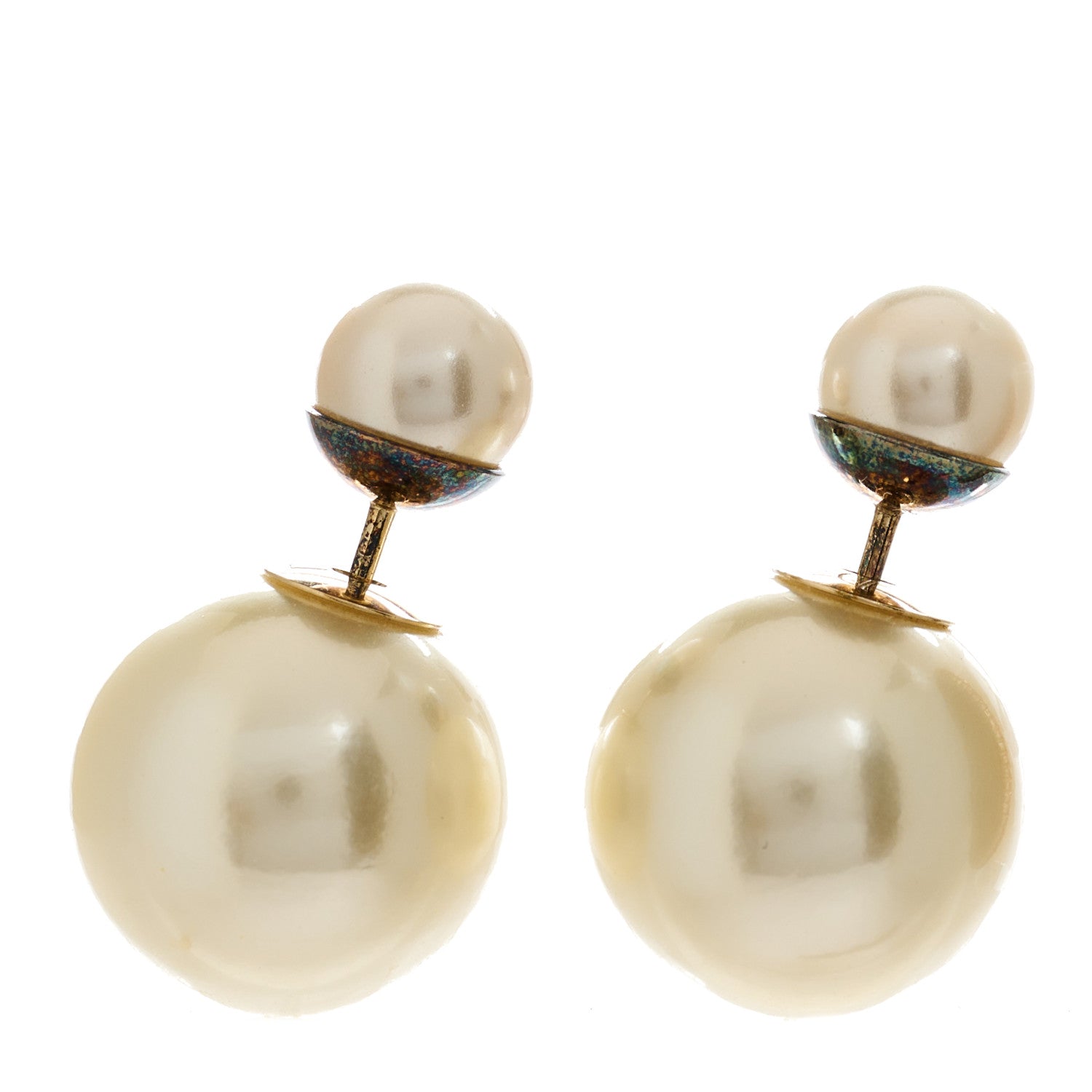 Christian Dior Pearl Mise En Dior Tribal Earrings Gold 1 of 5