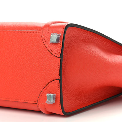 Celine Drummed Calfskin Micro Luggage Vermillion 12 of 12