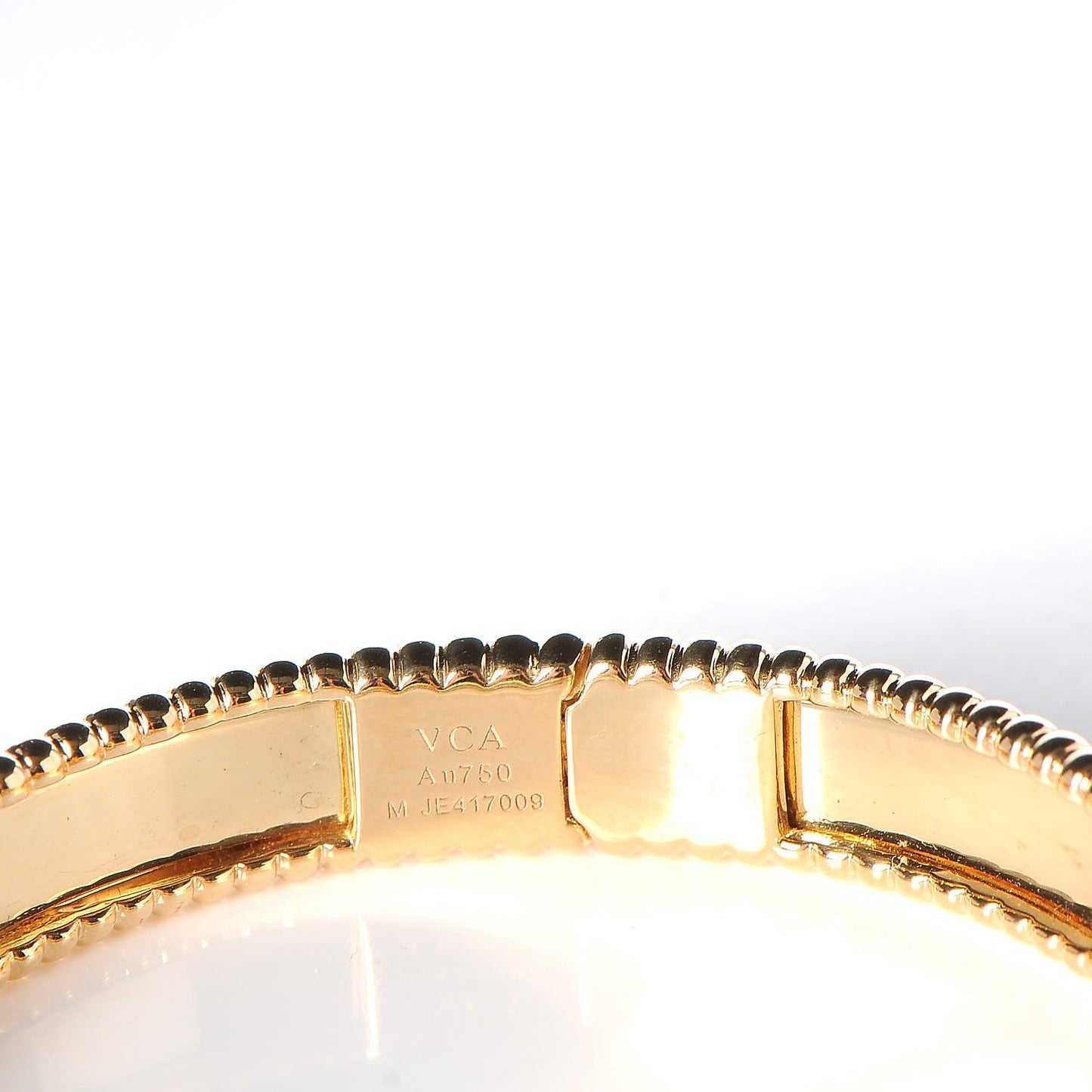 18K Yellow Gold Perlee Signature Bangle Bracelet M