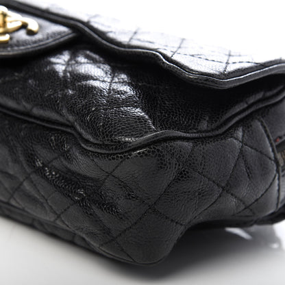 Chanel Crumpled Grained Calfskin Quilted Small Shiva Flap Black 7 of 10