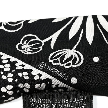 Hermes Silk Les Leopards Twilly Black White 3 of 5