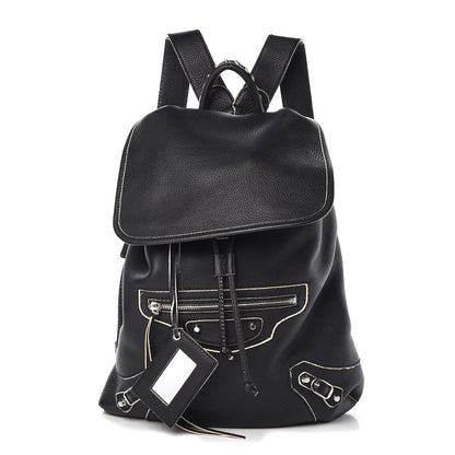 Balenciaga Veau Classic Silver Hardware Traveler Backpack Black 1 of 7